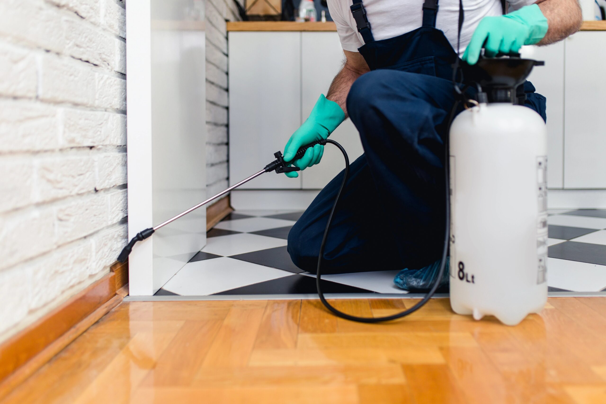 man spraying pesticides